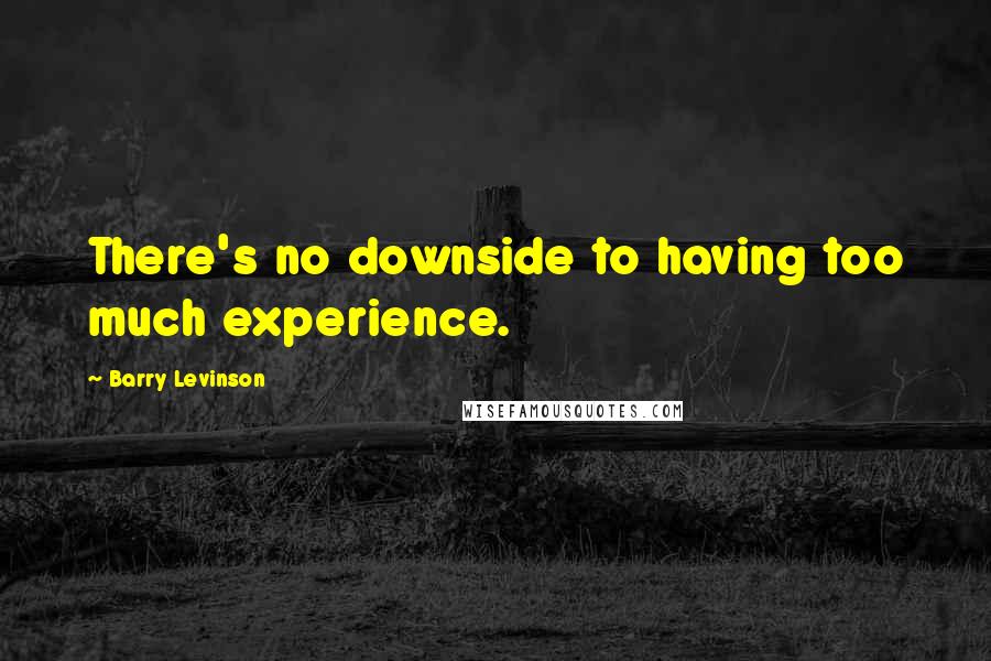 Barry Levinson Quotes: There's no downside to having too much experience.