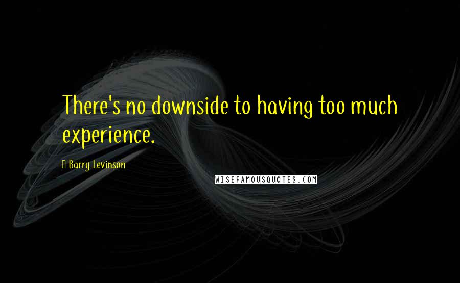 Barry Levinson Quotes: There's no downside to having too much experience.