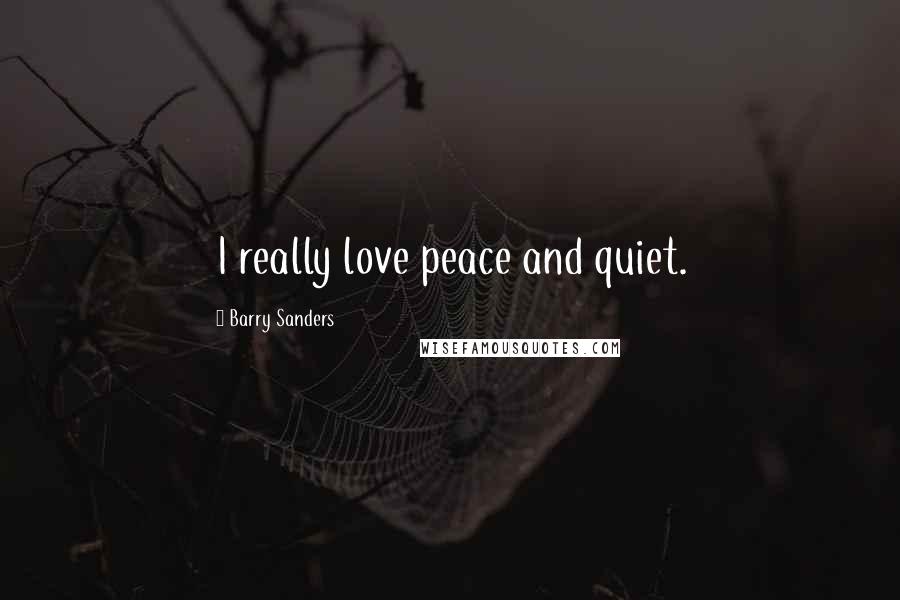 Barry Sanders Quotes: I really love peace and quiet.