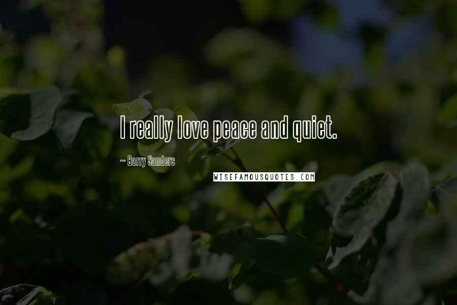 Barry Sanders Quotes: I really love peace and quiet.
