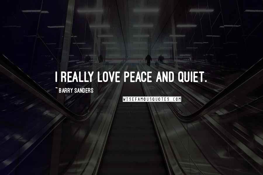 Barry Sanders Quotes: I really love peace and quiet.