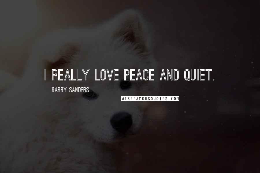 Barry Sanders Quotes: I really love peace and quiet.