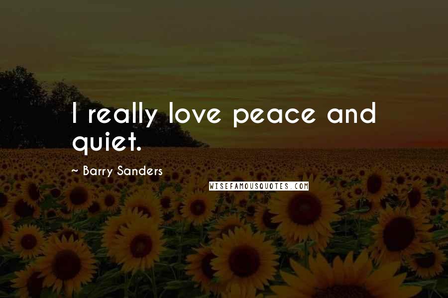 Barry Sanders Quotes: I really love peace and quiet.