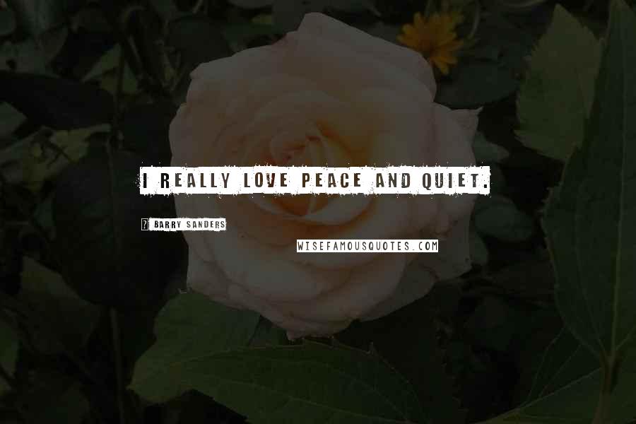 Barry Sanders Quotes: I really love peace and quiet.