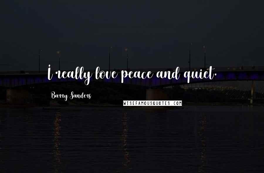 Barry Sanders Quotes: I really love peace and quiet.