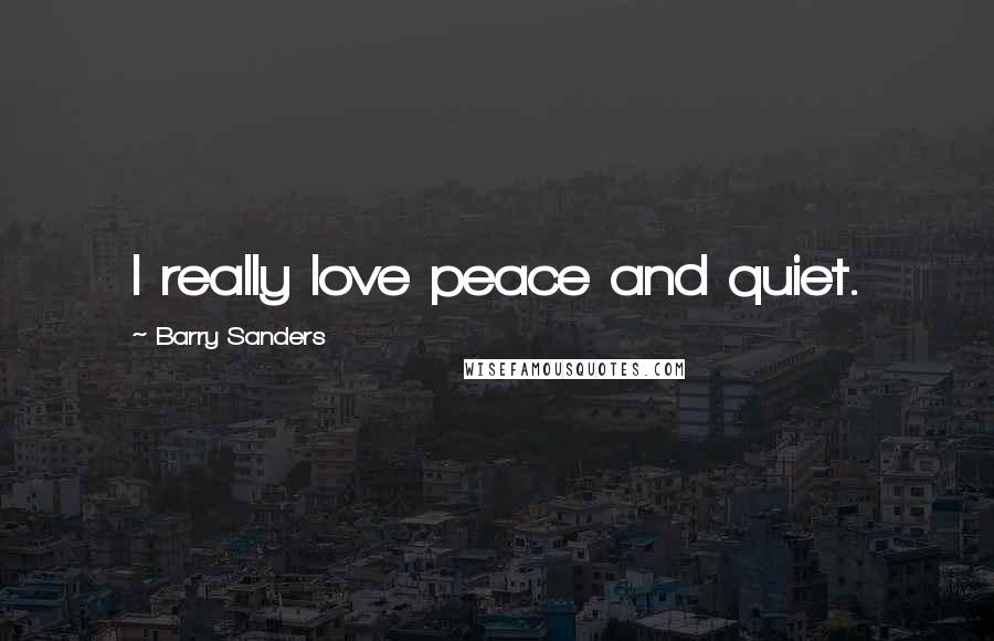 Barry Sanders Quotes: I really love peace and quiet.