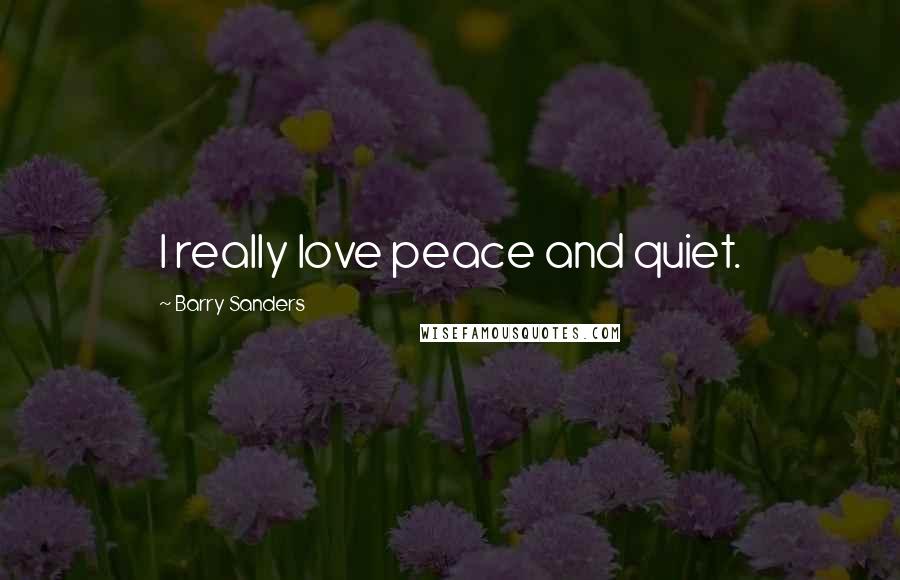 Barry Sanders Quotes: I really love peace and quiet.