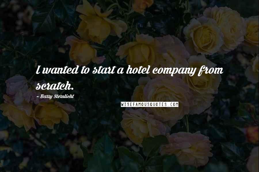 Barry Sternlicht Quotes: I wanted to start a hotel company from scratch.