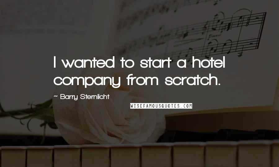 Barry Sternlicht Quotes: I wanted to start a hotel company from scratch.
