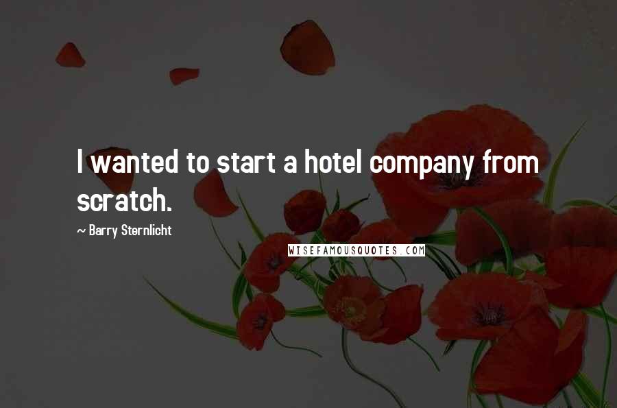 Barry Sternlicht Quotes: I wanted to start a hotel company from scratch.