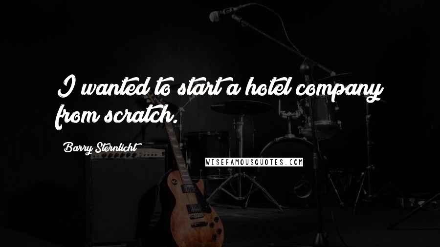 Barry Sternlicht Quotes: I wanted to start a hotel company from scratch.