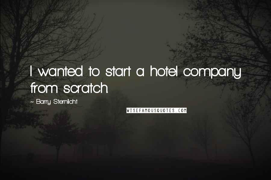 Barry Sternlicht Quotes: I wanted to start a hotel company from scratch.