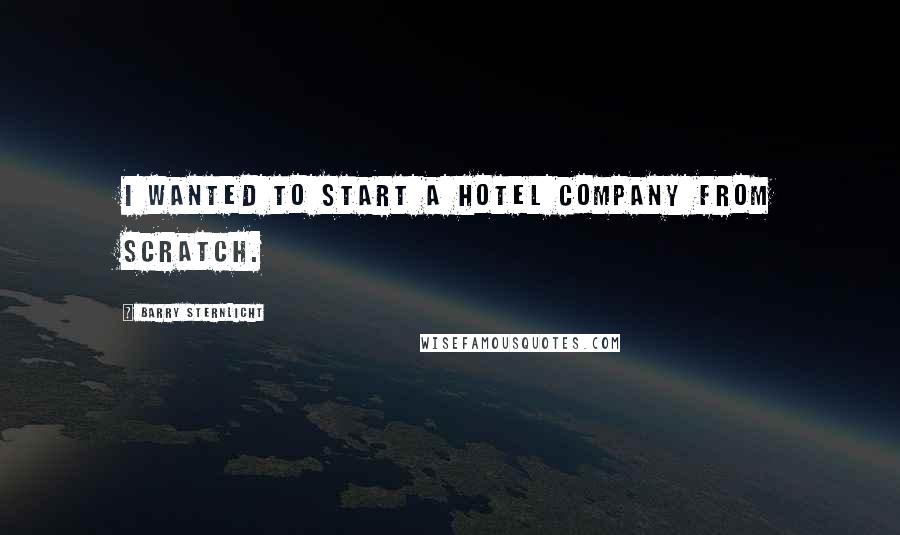 Barry Sternlicht Quotes: I wanted to start a hotel company from scratch.