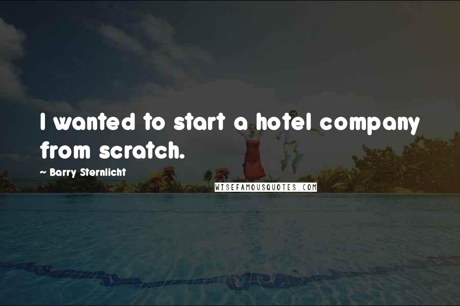 Barry Sternlicht Quotes: I wanted to start a hotel company from scratch.