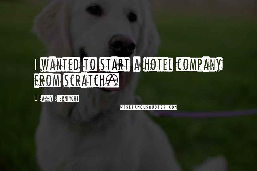 Barry Sternlicht Quotes: I wanted to start a hotel company from scratch.