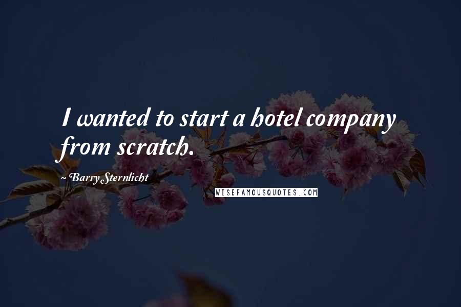 Barry Sternlicht Quotes: I wanted to start a hotel company from scratch.