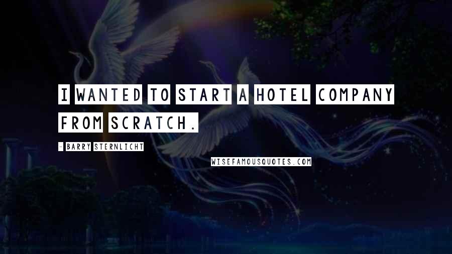 Barry Sternlicht Quotes: I wanted to start a hotel company from scratch.