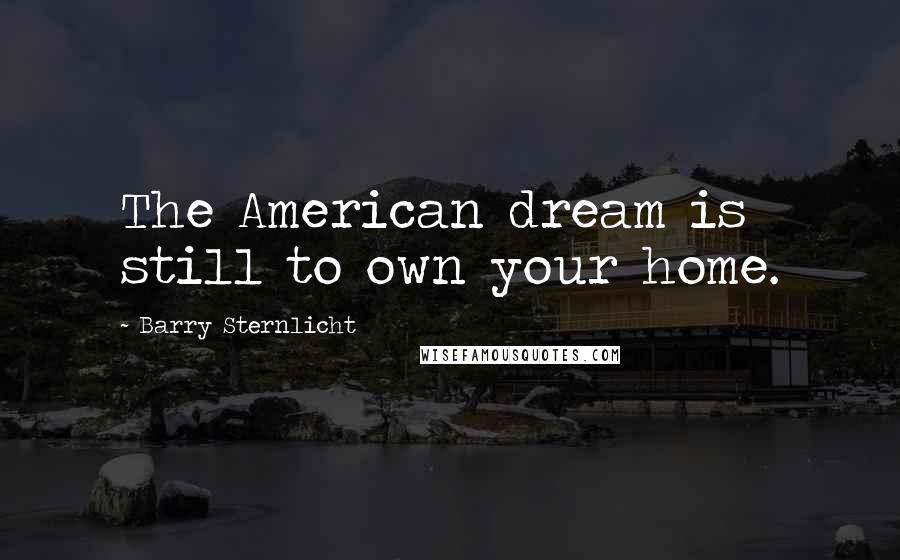 Barry Sternlicht Quotes: The American dream is still to own your home.