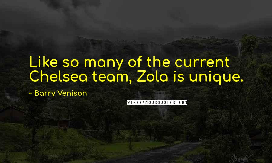 Barry Venison Quotes: Like so many of the current Chelsea team, Zola is unique.