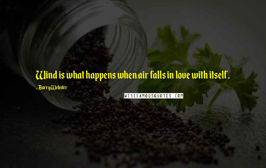 Barry Webster Quotes: Wind is what happens when air falls in love with itself.