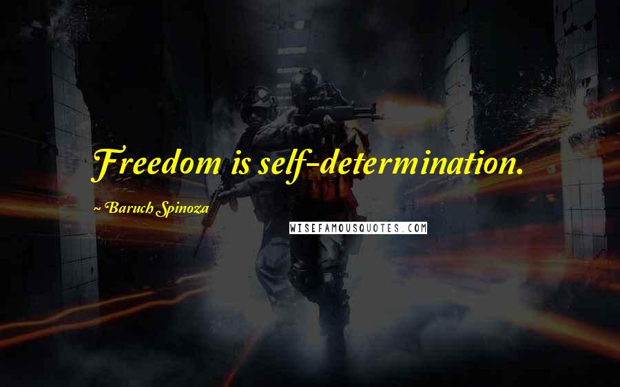 Baruch Spinoza Quotes: Freedom is self-determination.