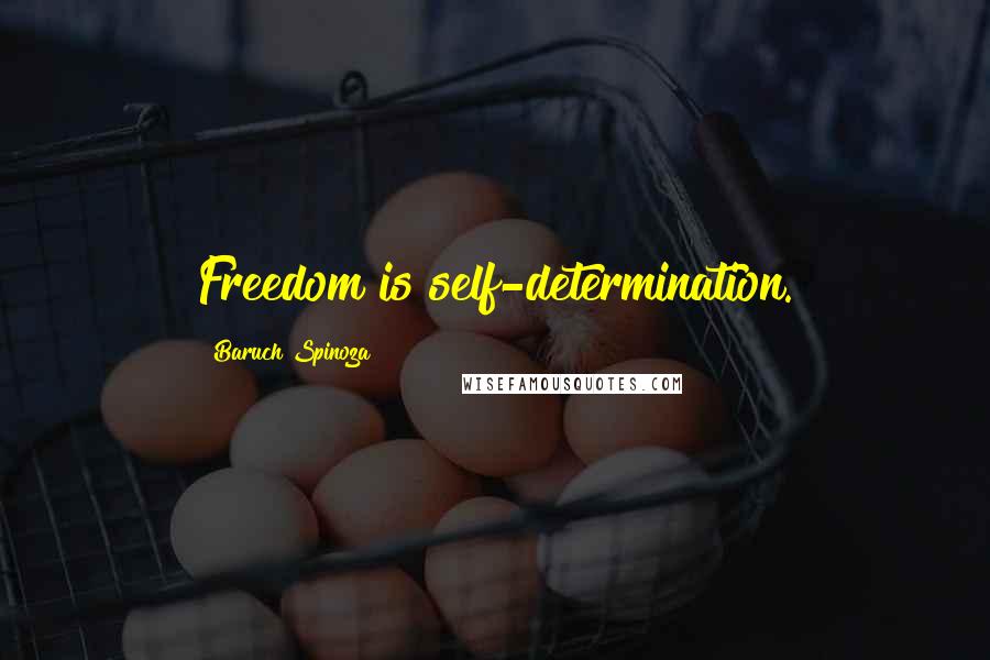 Baruch Spinoza Quotes: Freedom is self-determination.