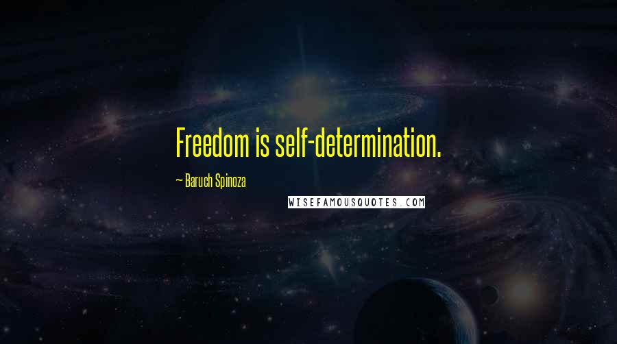 Baruch Spinoza Quotes: Freedom is self-determination.