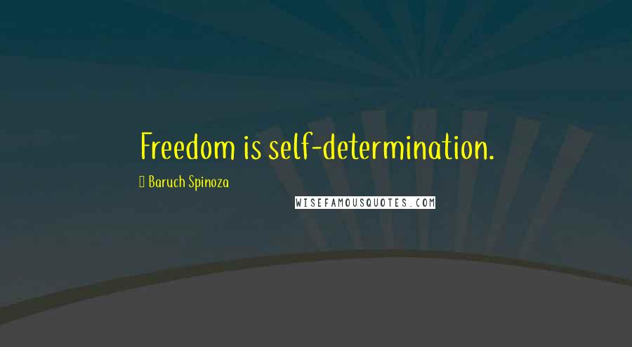Baruch Spinoza Quotes: Freedom is self-determination.