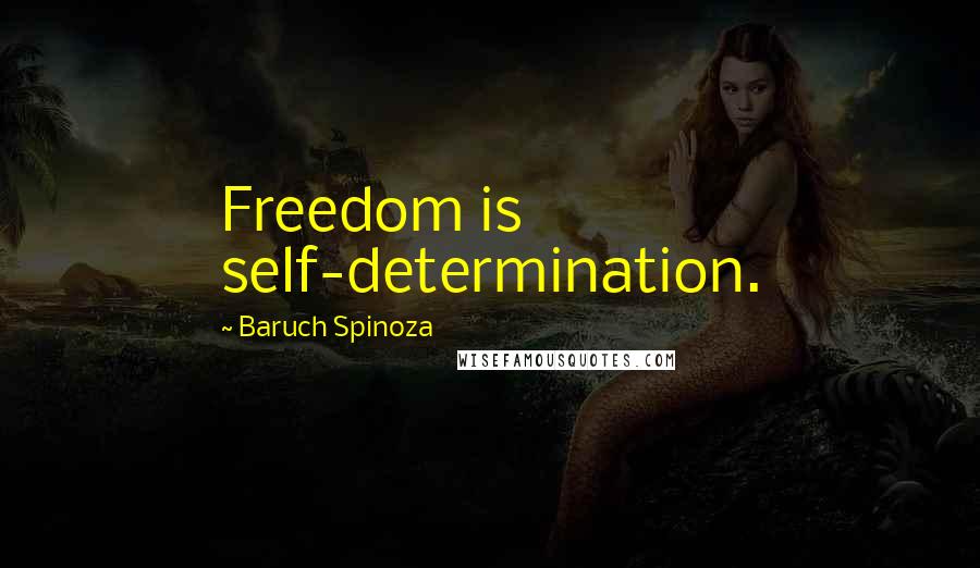 Baruch Spinoza Quotes: Freedom is self-determination.