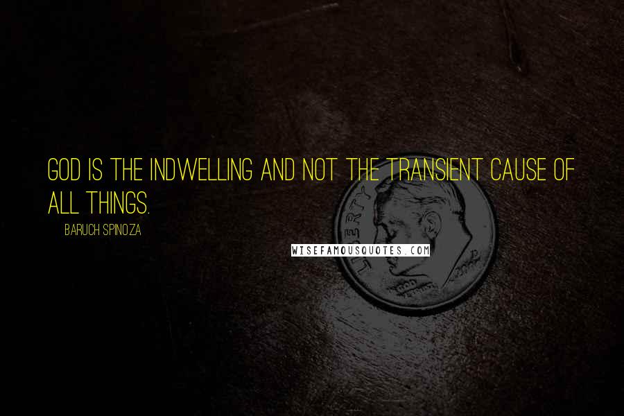 Baruch Spinoza Quotes: God is the indwelling and not the transient cause of all things.