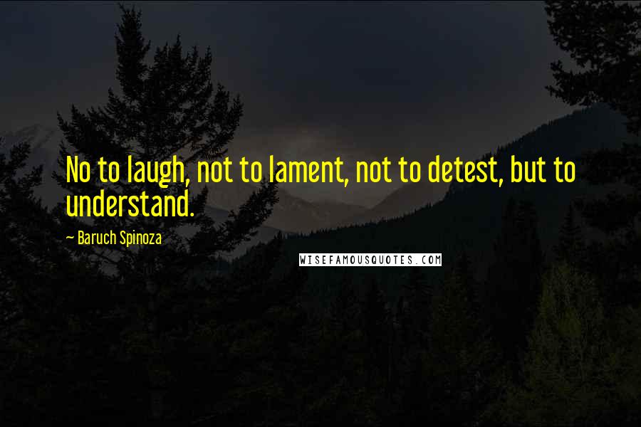 Baruch Spinoza Quotes: No to laugh, not to lament, not to detest, but to understand.