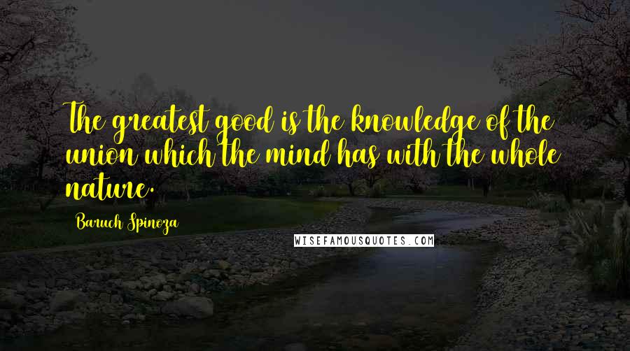 Baruch Spinoza Quotes: The greatest good is the knowledge of the union which the mind has with the whole nature.