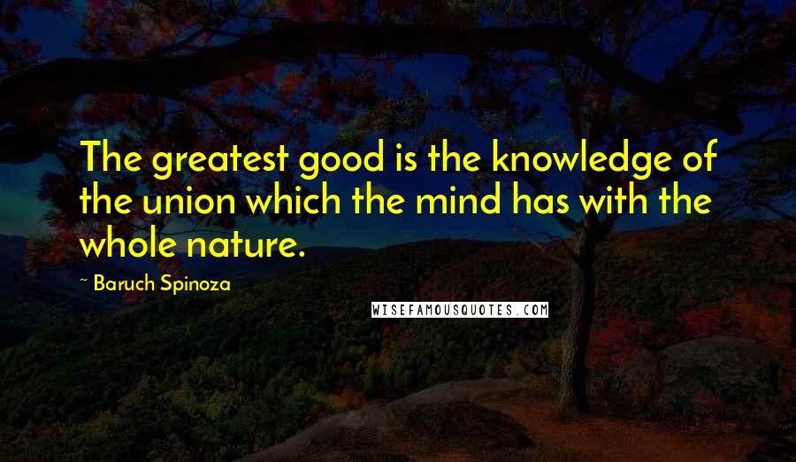 Baruch Spinoza Quotes: The greatest good is the knowledge of the union which the mind has with the whole nature.