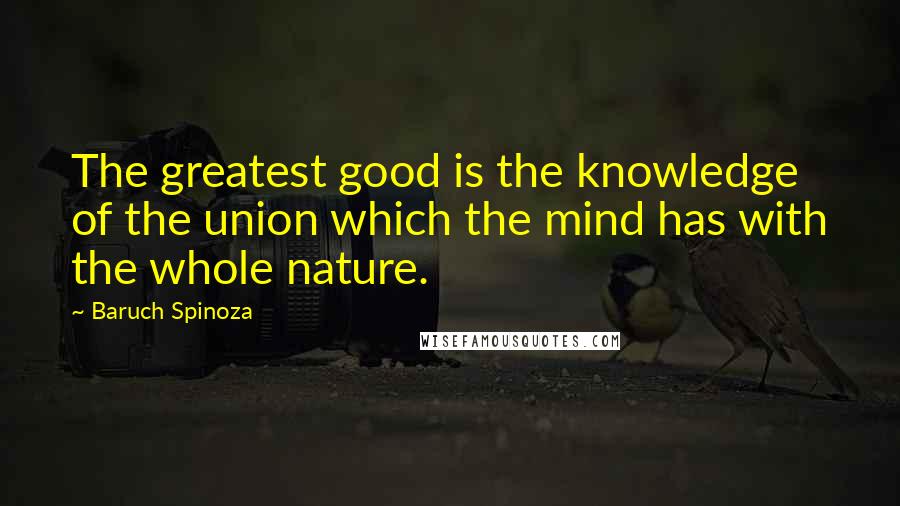 Baruch Spinoza Quotes: The greatest good is the knowledge of the union which the mind has with the whole nature.