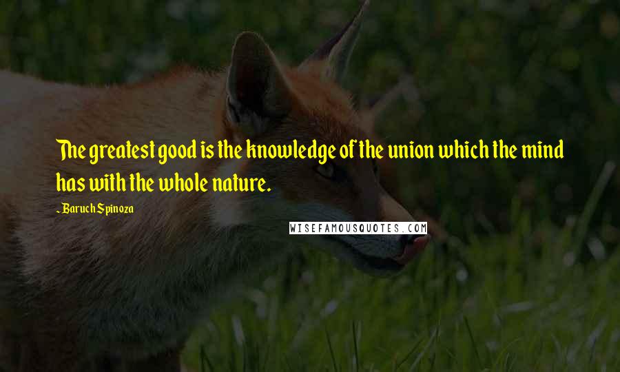 Baruch Spinoza Quotes: The greatest good is the knowledge of the union which the mind has with the whole nature.