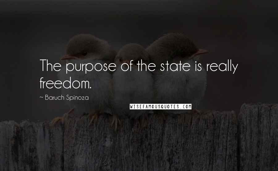 Baruch Spinoza Quotes: The purpose of the state is really freedom.