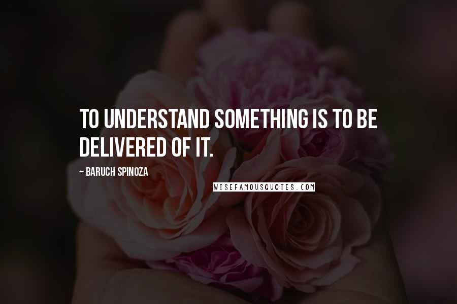 Baruch Spinoza Quotes: To understand something is to be delivered of it.