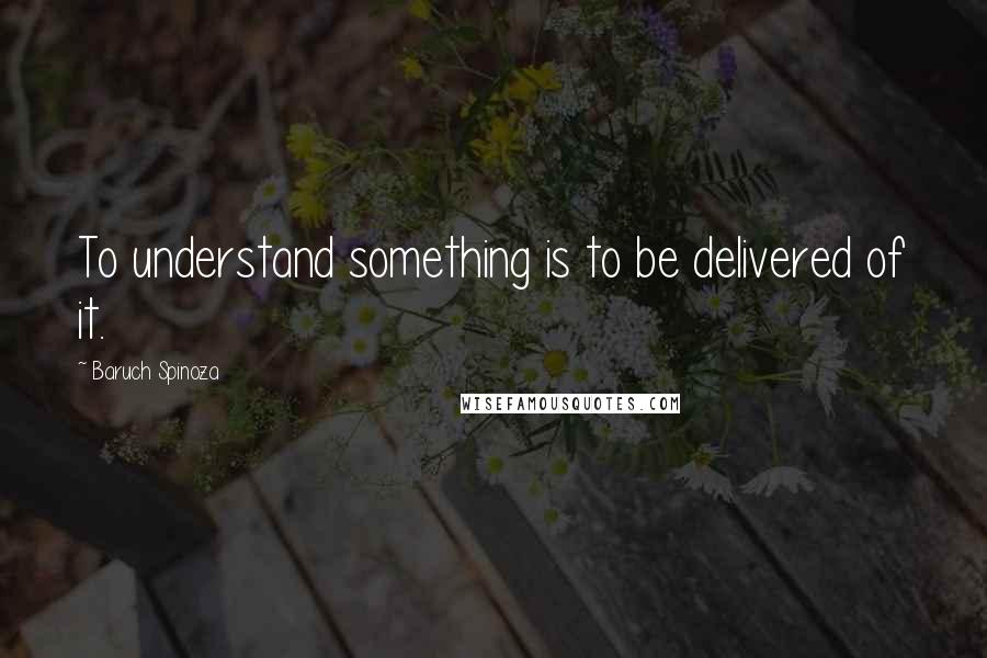 Baruch Spinoza Quotes: To understand something is to be delivered of it.