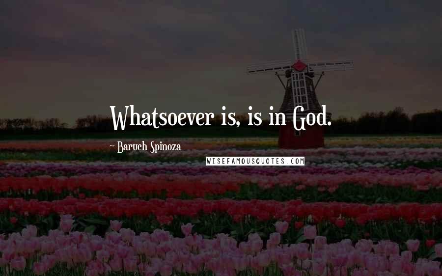 Baruch Spinoza Quotes: Whatsoever is, is in God.