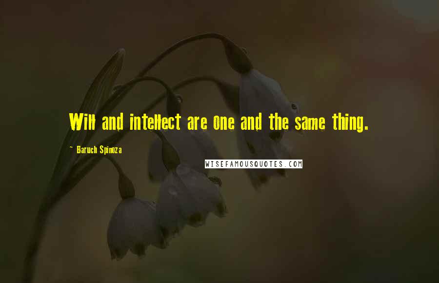 Baruch Spinoza Quotes: Will and intellect are one and the same thing.