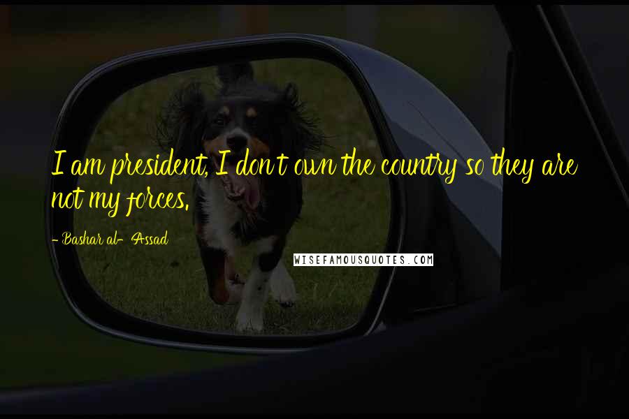 Bashar Al-Assad Quotes: I am president, I don't own the country so they are not my forces.