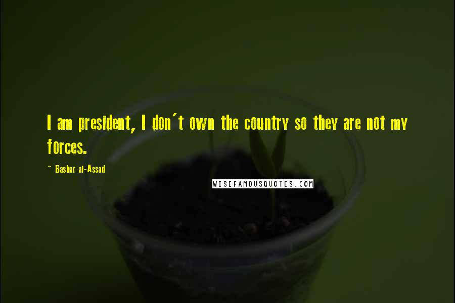 Bashar Al-Assad Quotes: I am president, I don't own the country so they are not my forces.