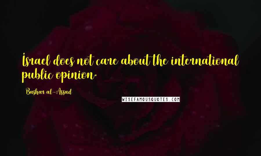 Bashar Al-Assad Quotes: Israel does not care about the international public opinion.