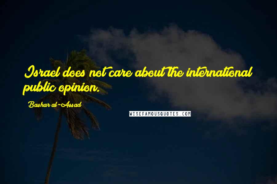 Bashar Al-Assad Quotes: Israel does not care about the international public opinion.