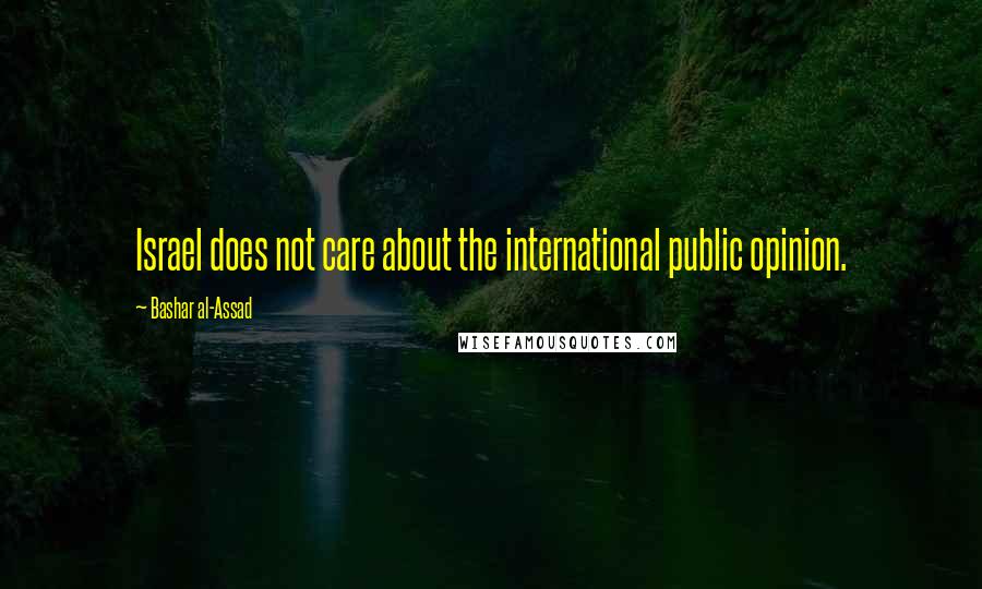 Bashar Al-Assad Quotes: Israel does not care about the international public opinion.