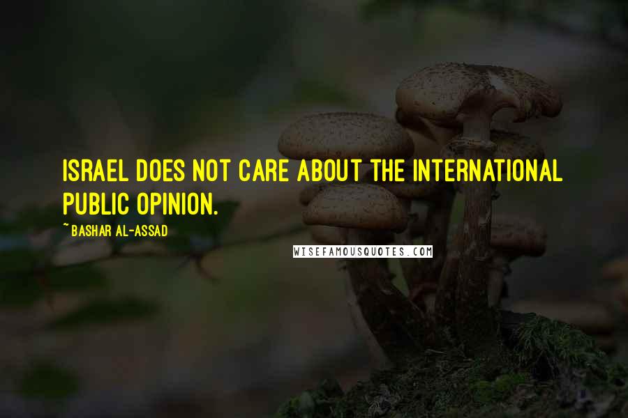 Bashar Al-Assad Quotes: Israel does not care about the international public opinion.