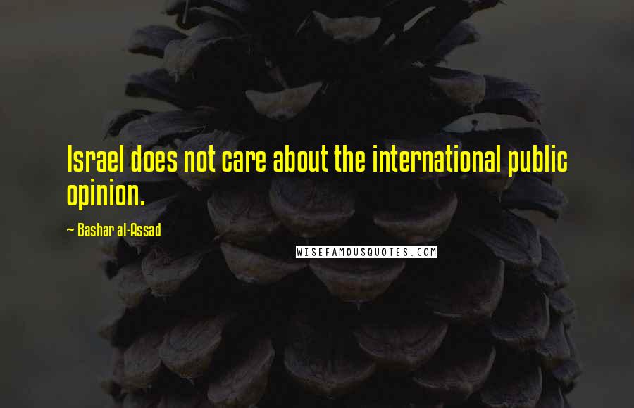 Bashar Al-Assad Quotes: Israel does not care about the international public opinion.