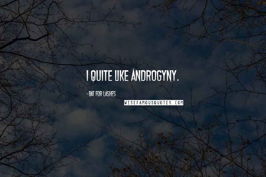Bat For Lashes Quotes: I quite like androgyny.