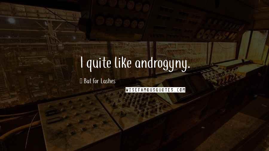 Bat For Lashes Quotes: I quite like androgyny.