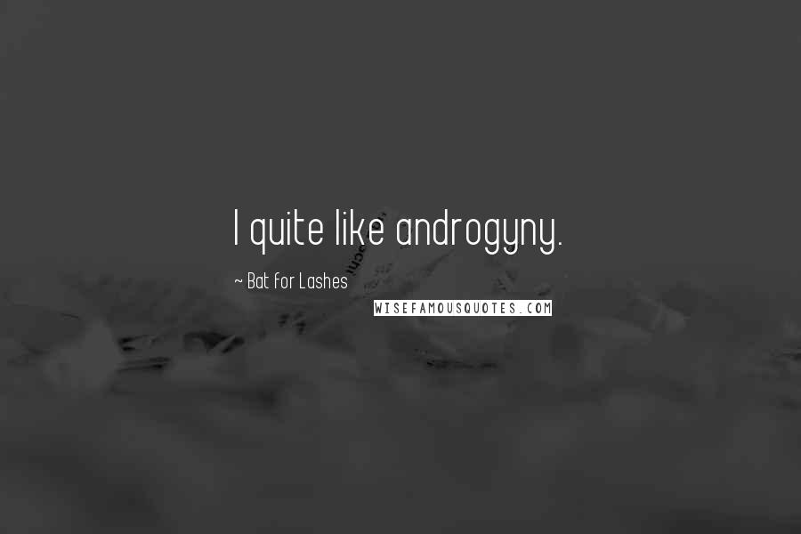 Bat For Lashes Quotes: I quite like androgyny.